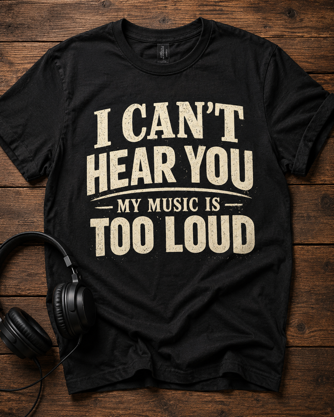 I Can't Hear You My Music Is Too Loud T-Shirt — Funny Music Lover Tee