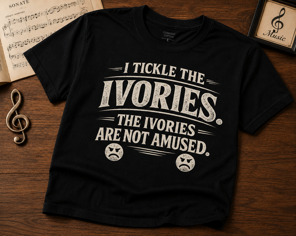 I Tickle the Ivories Piano T-Shirt — Funny Musician Gift