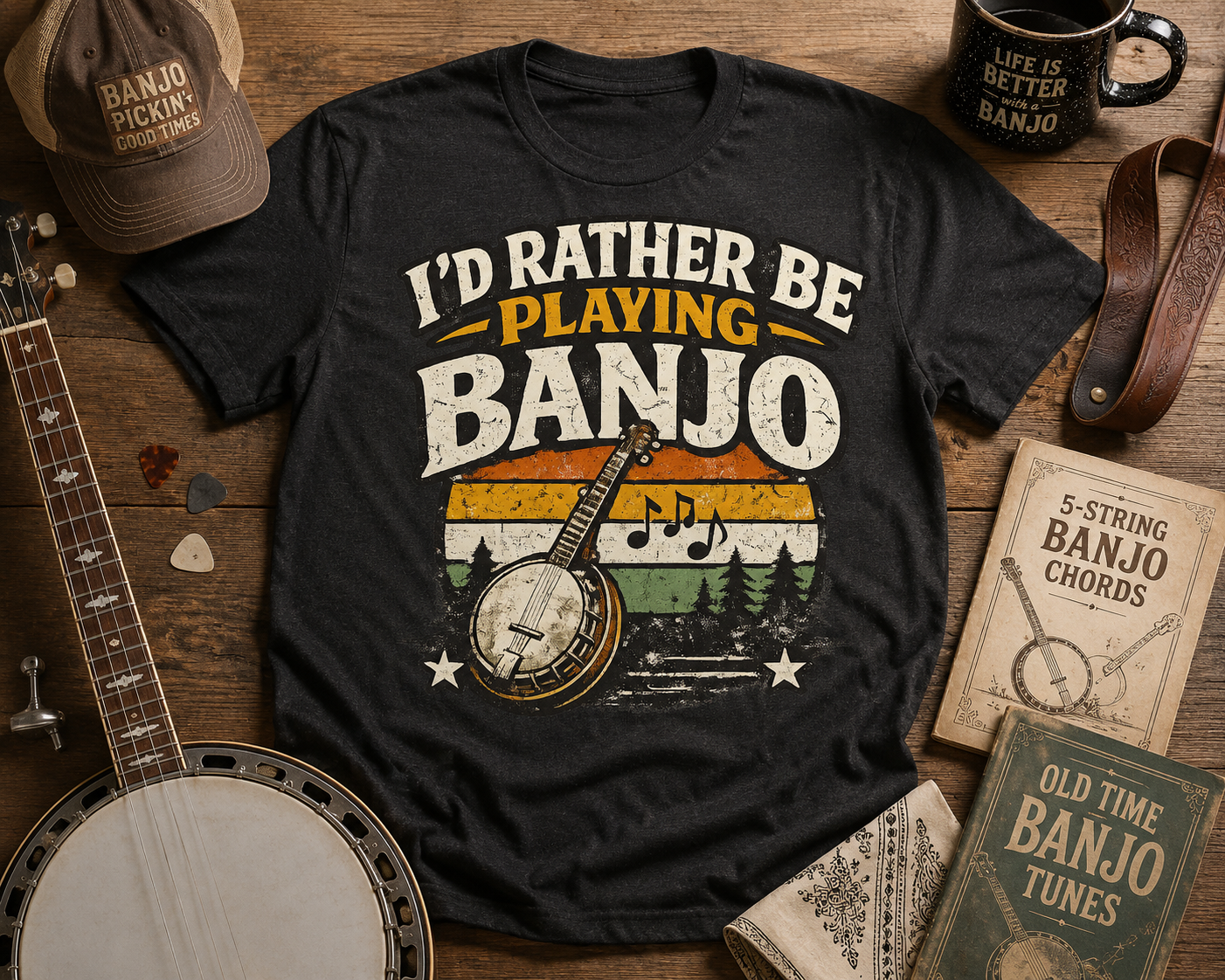 I'd Rather Be Playing Banjo T-Shirt