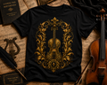 Baroque Violin T‑Shirt — Ornate Vintage Instrument Graphic Tee