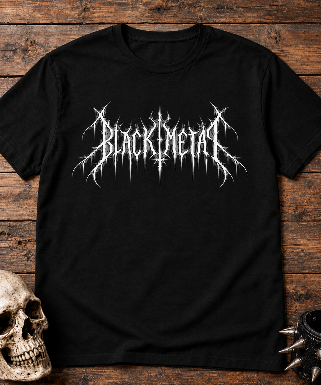 Black Metal Text T-Shirt