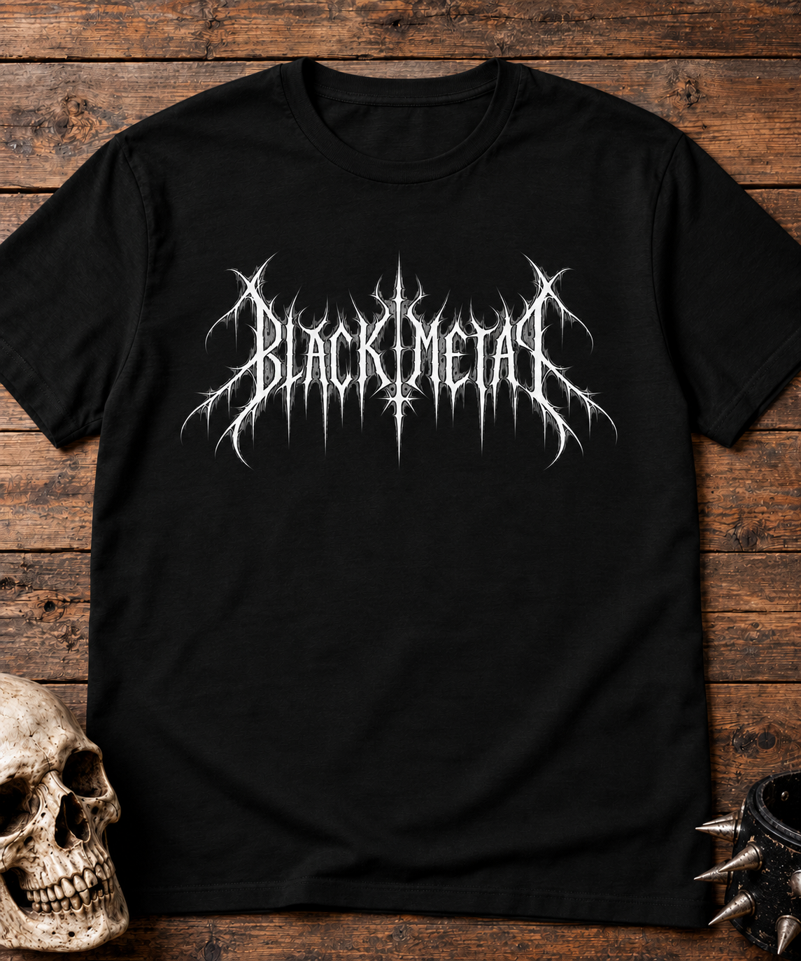 Black Metal Text T-Shirt