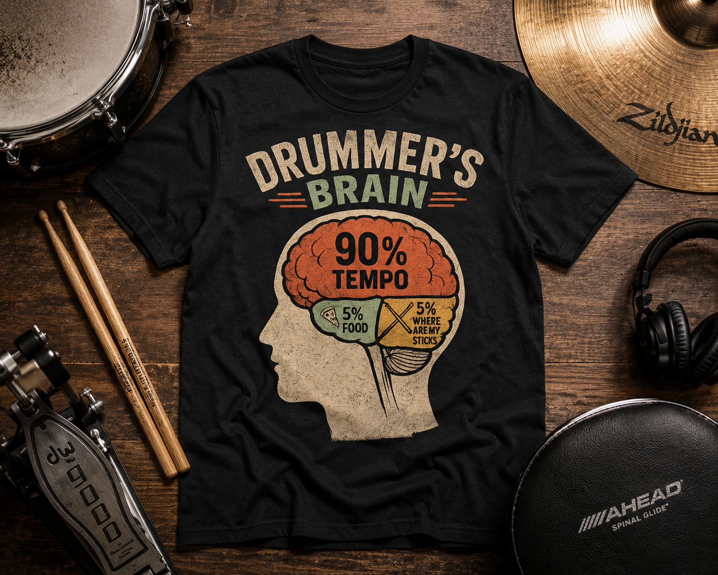 Drummer's Brain 90% Tempo T-Shirt