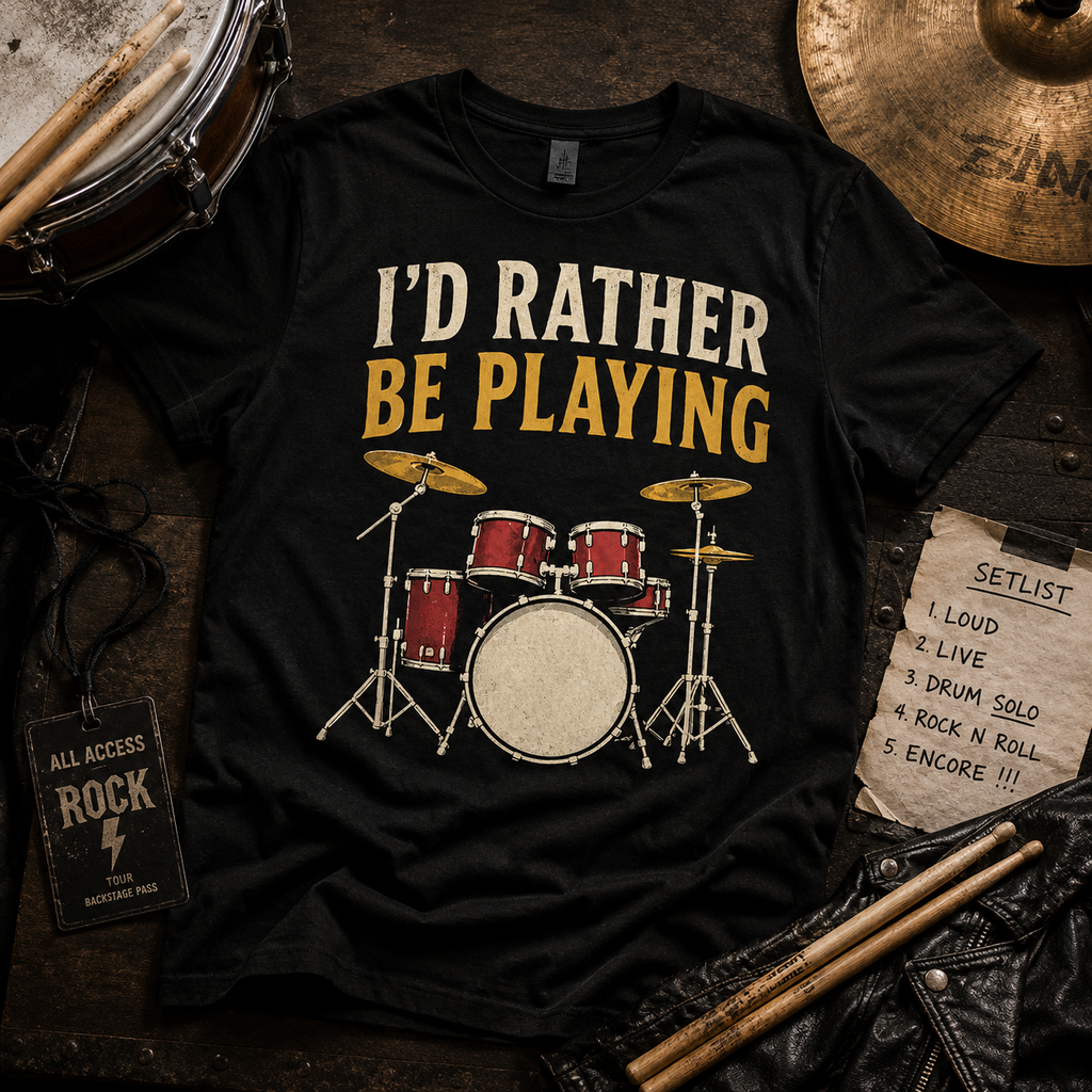 Drums T-Shirt — Classic Heavy Cotton Tee