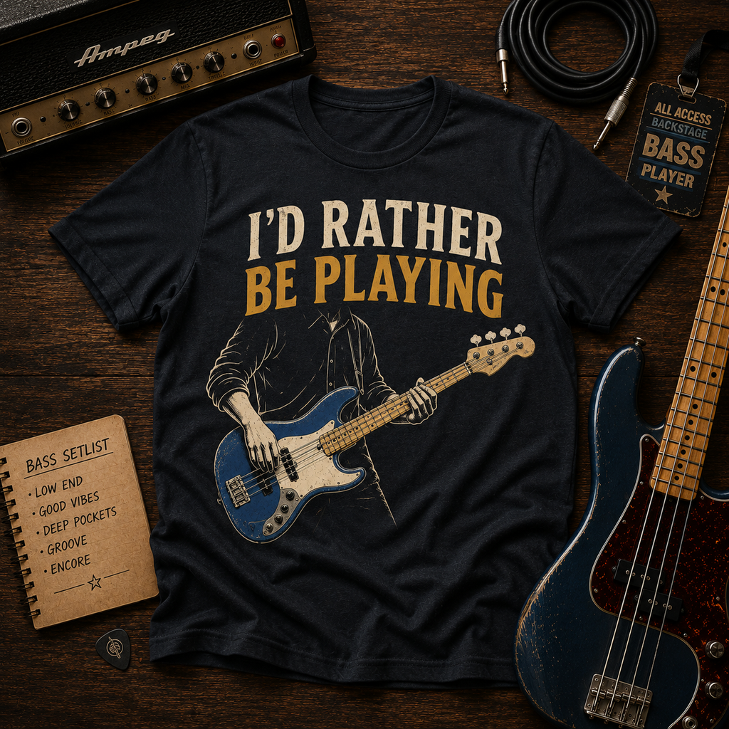 Electric Bass 'I'd Rather Be Playing' Tee