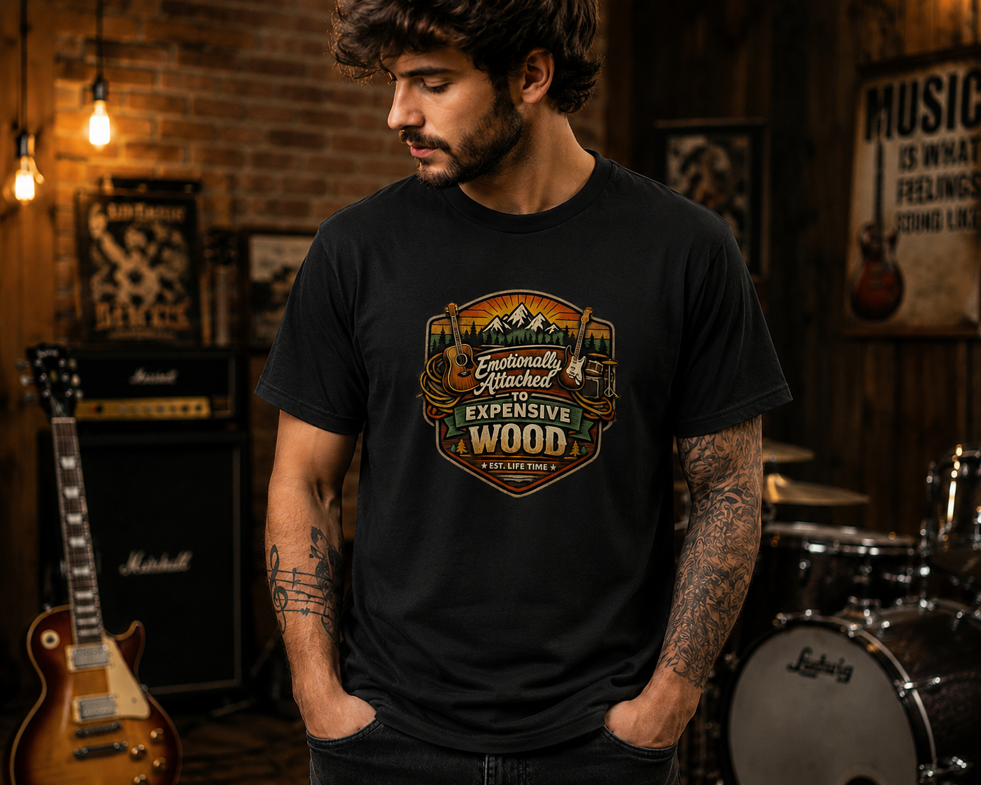 Emotionally Attached to Expensive Wood T-Shirt