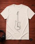 Line art guitar t-shirt