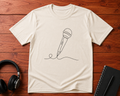 Line art microphone t-shirt