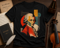 Mozart Portrait T‑Shirt — Retro Geometric Classical Music Tee