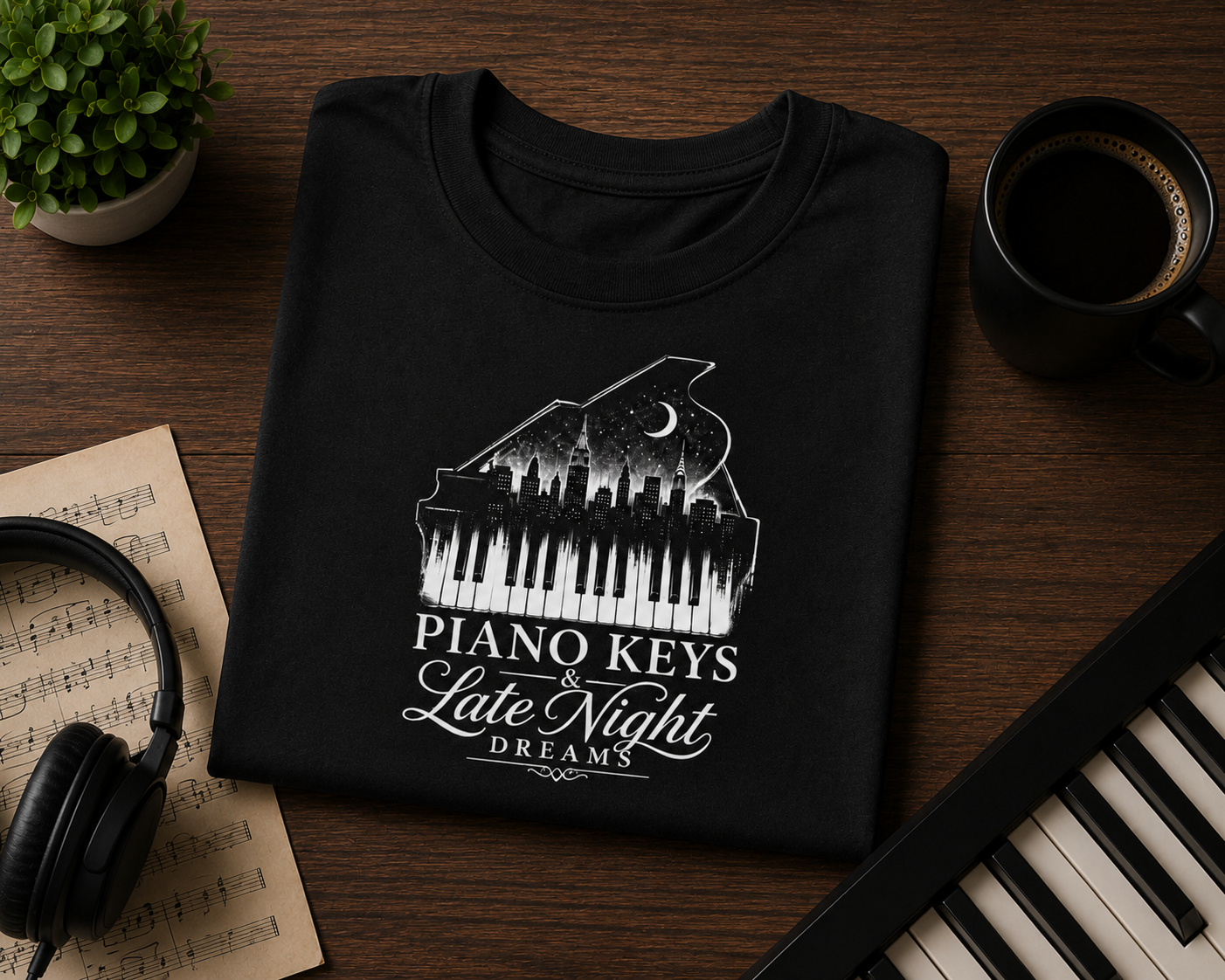 Piano Keys Late Night Dreams T-Shirt