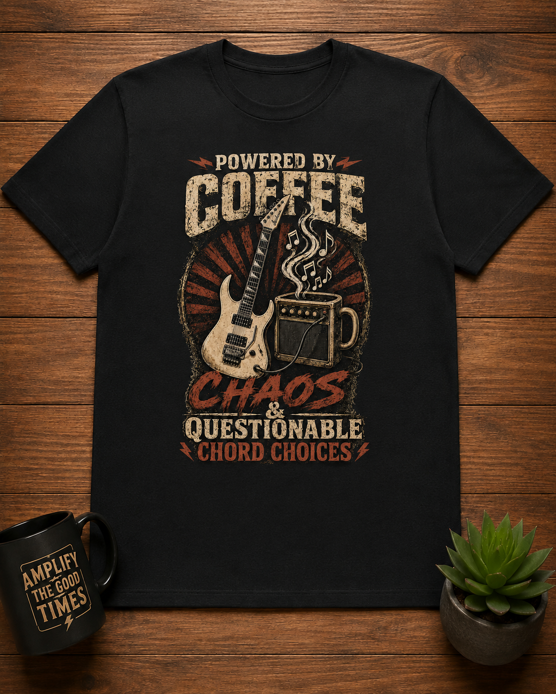 "Powered by Coffee, Chaos & Questionable Chord Choices"