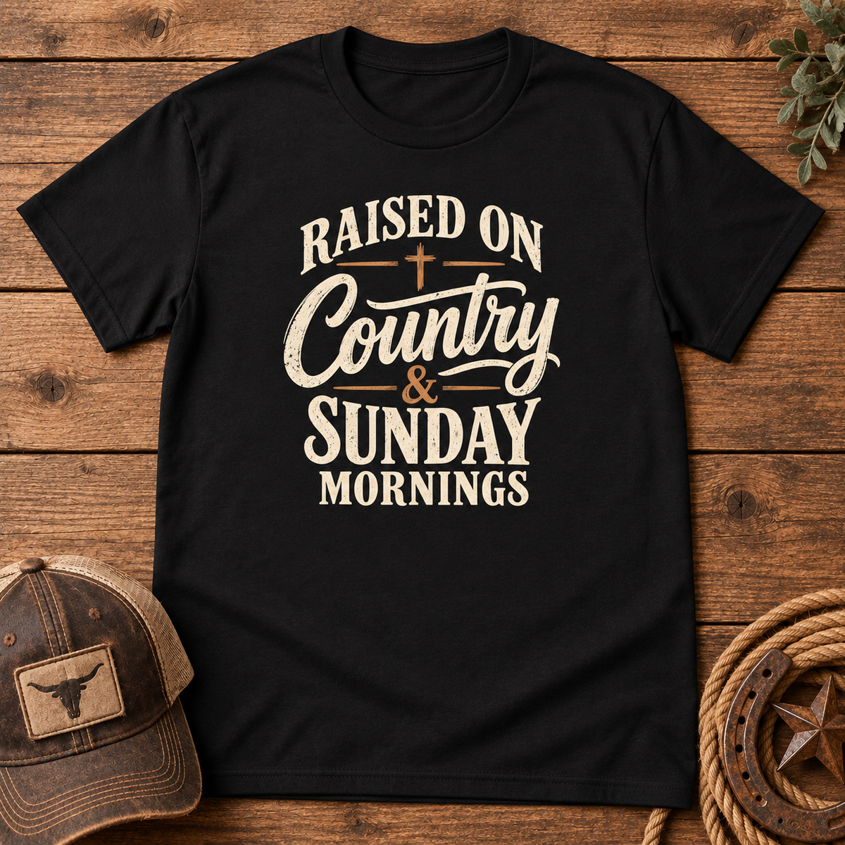 Raised On Country & Sunday Mornings T-Shirt