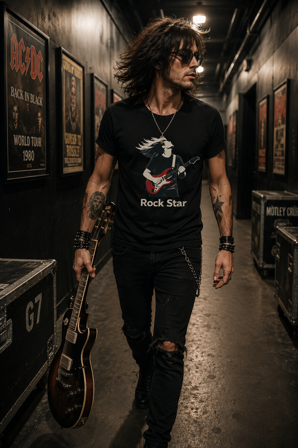 Rock Star T-Shirt — Electric Guitar Player Graphic Tee