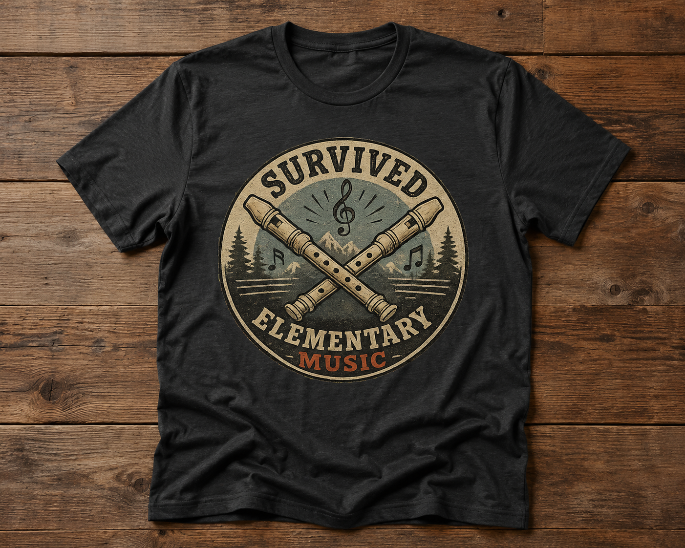 I Survived Elementary Music T-Shirt — Funny Music Teacher / Student Gift