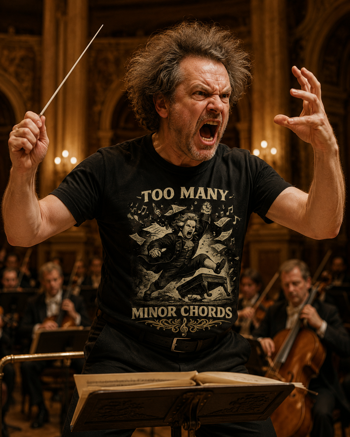 T-Shirt — “Too Many Minor Chords” Graphic Tee