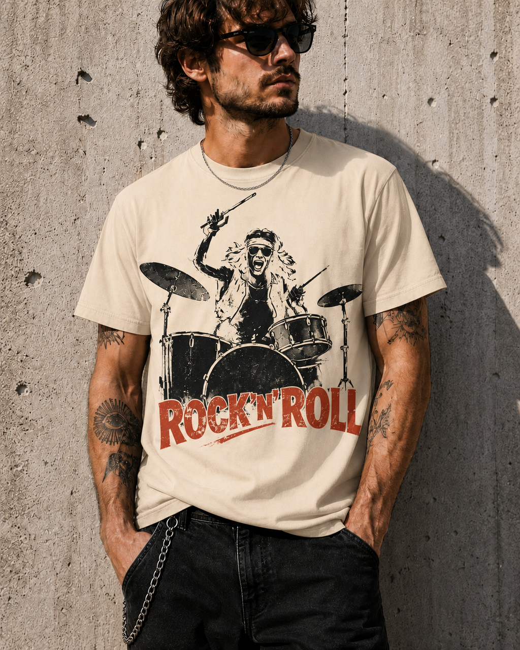 Rock'n'Roll Drummer T-Shirt — Vintage Band Tee for Music Lovers