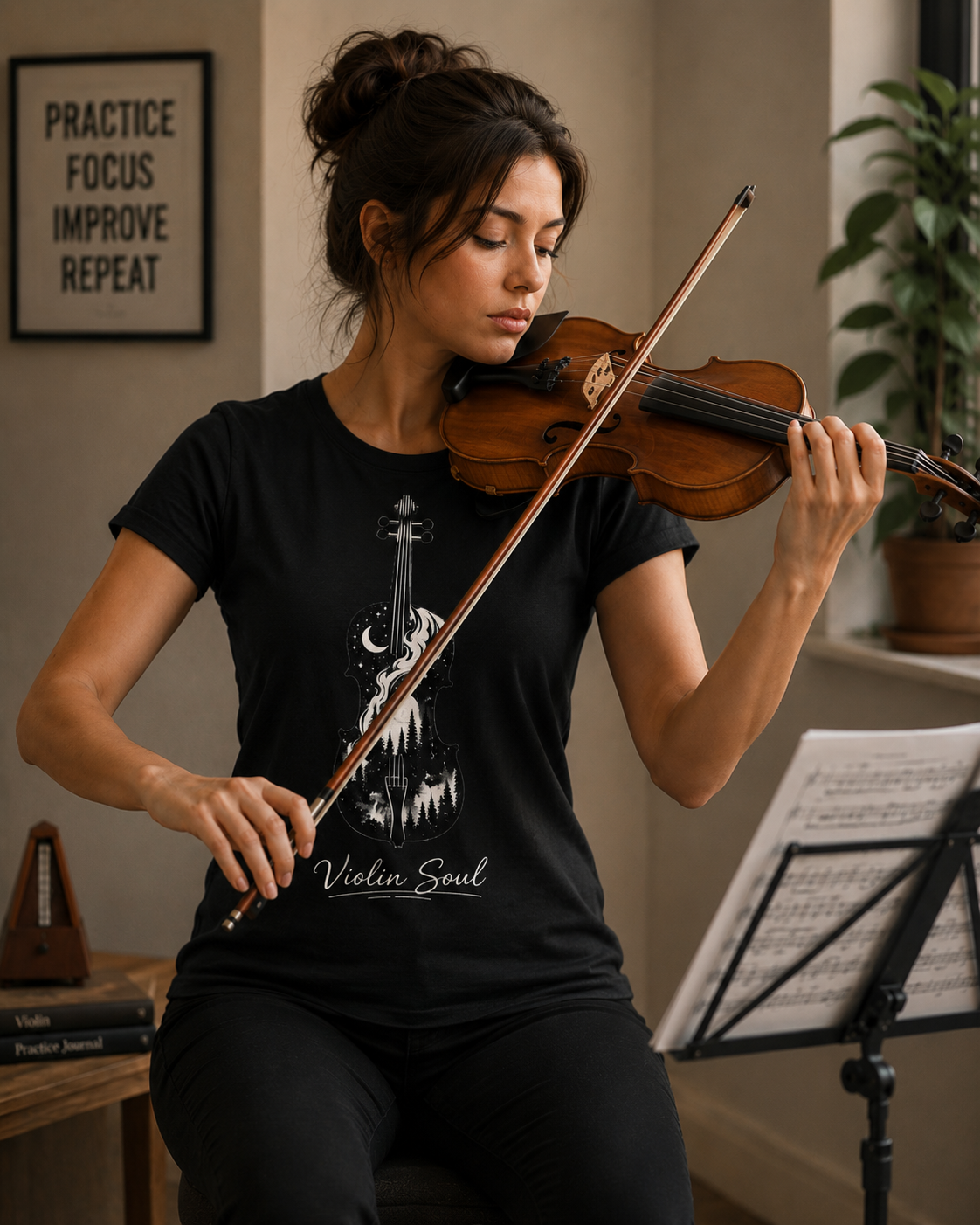 Violin Soul T-Shirt — Artistic Violin Graphic Tee for Musicians & Music Lovers